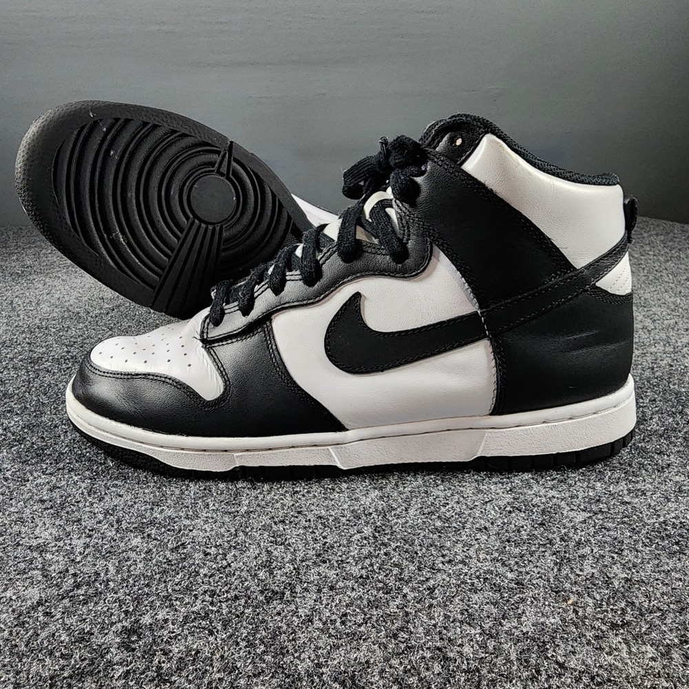 Nike Dunk High Panda Sneakers Womens 10 Black White DD1869-103 High Top Leather
